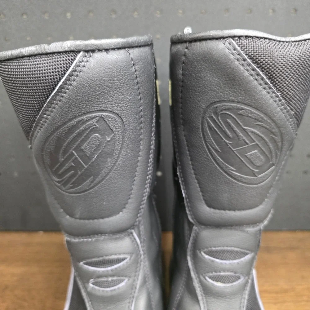 Sidi Touring Motorcycle Boots Mens 7.5 Black Leather Mesh Road